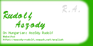 rudolf aszody business card