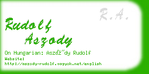 rudolf aszody business card